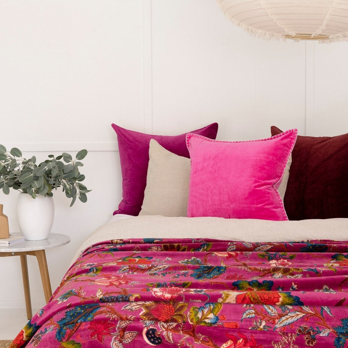 Velvet Cotton Throw - Frida Rani Blooms | Floral