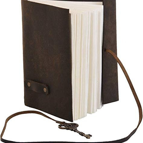 Eco-Artisan Leather Journal - Recycled Paper, Handmade