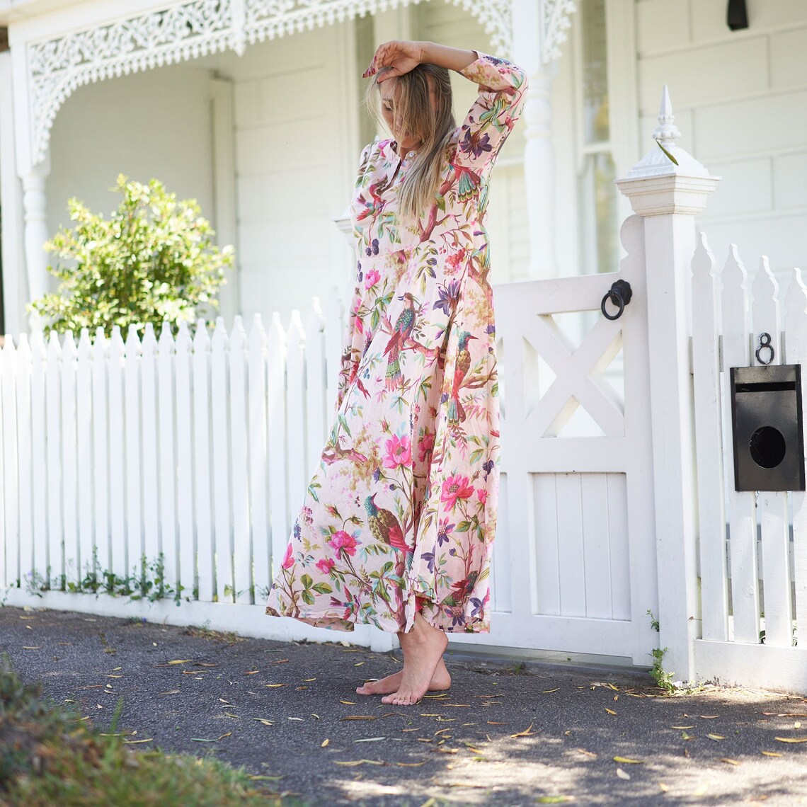 Sea, Sun, and Florals' 100% Cotton Maxi Dress | Coastal Vibe