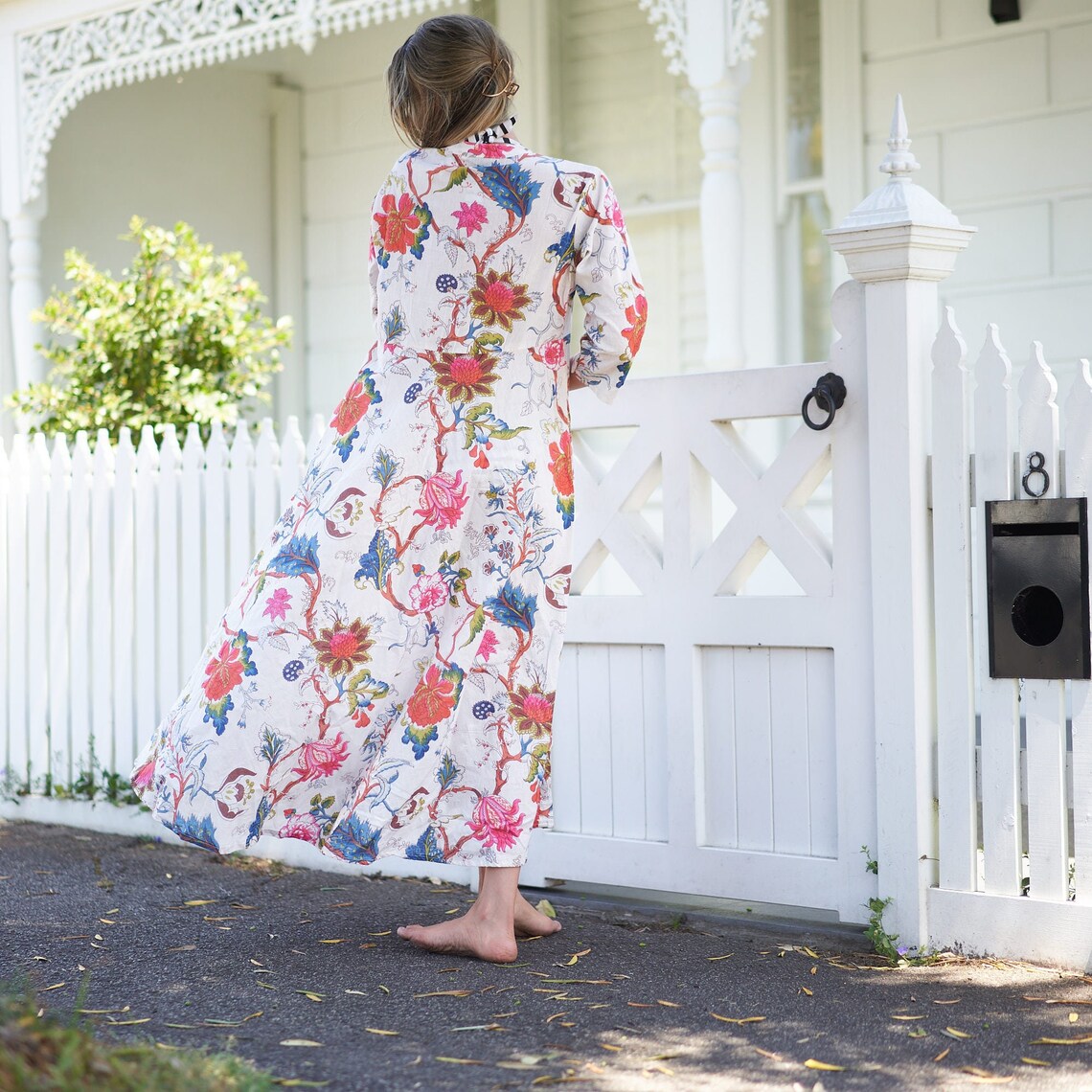 Coastal Charm' 100% Cotton Maxi Dress | Beachy Style