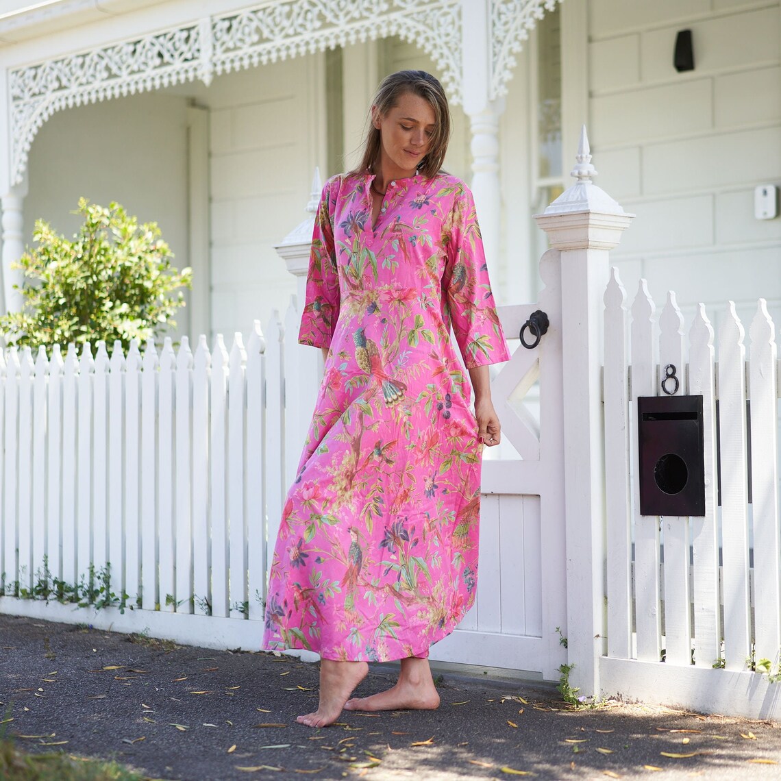 Blossoming Bliss' 100% Cotton Maxi Dress | Floral Boho Look