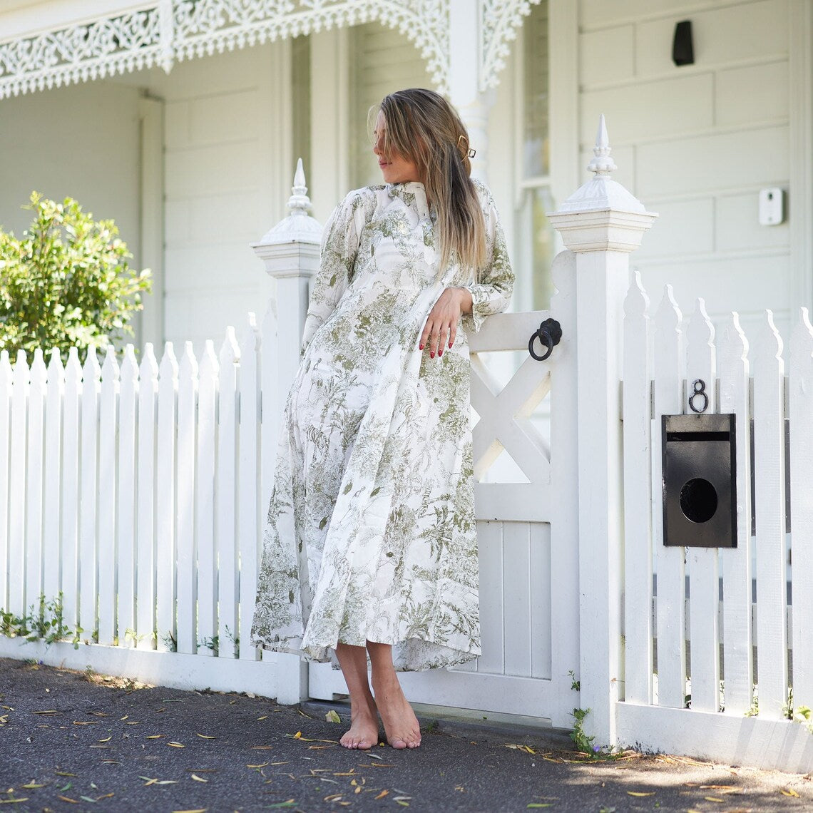 Timeless Tranquility' 100% Cotton Maxi Dress | Relaxed Look