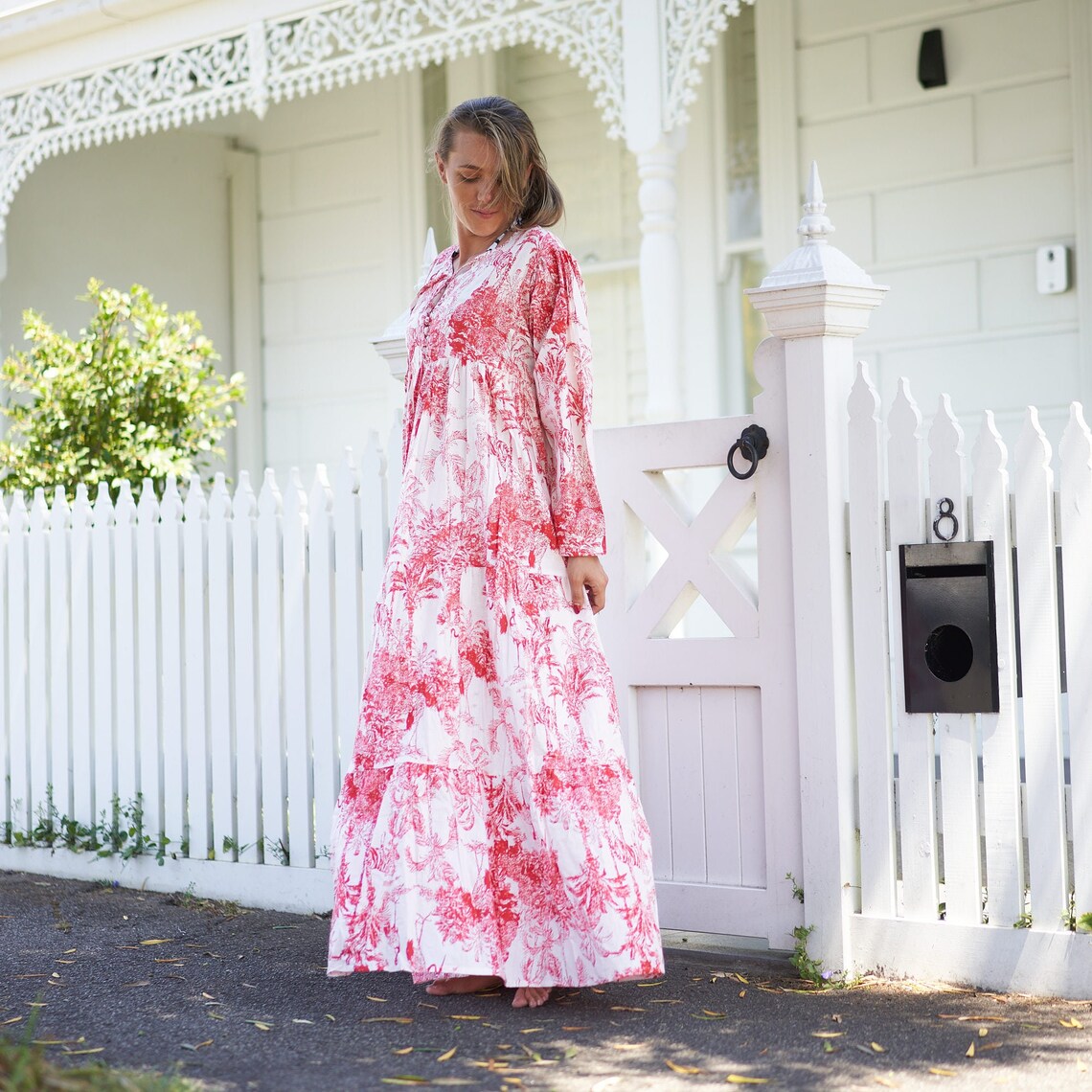 Vintage Botanicals' 100% Cotton Maxi Dress | Rustic Floral