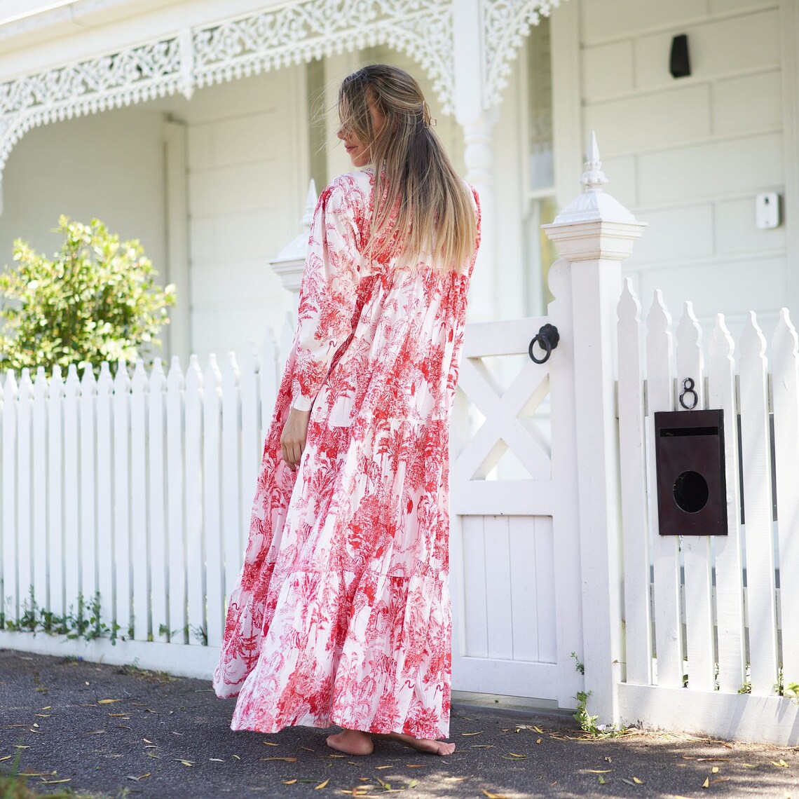 Vintage Botanicals' 100% Cotton Maxi Dress | Rustic Floral