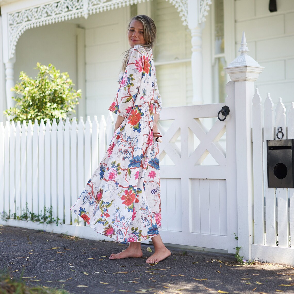 Coastal Charm' 100% Cotton Maxi Dress | Beachy Style