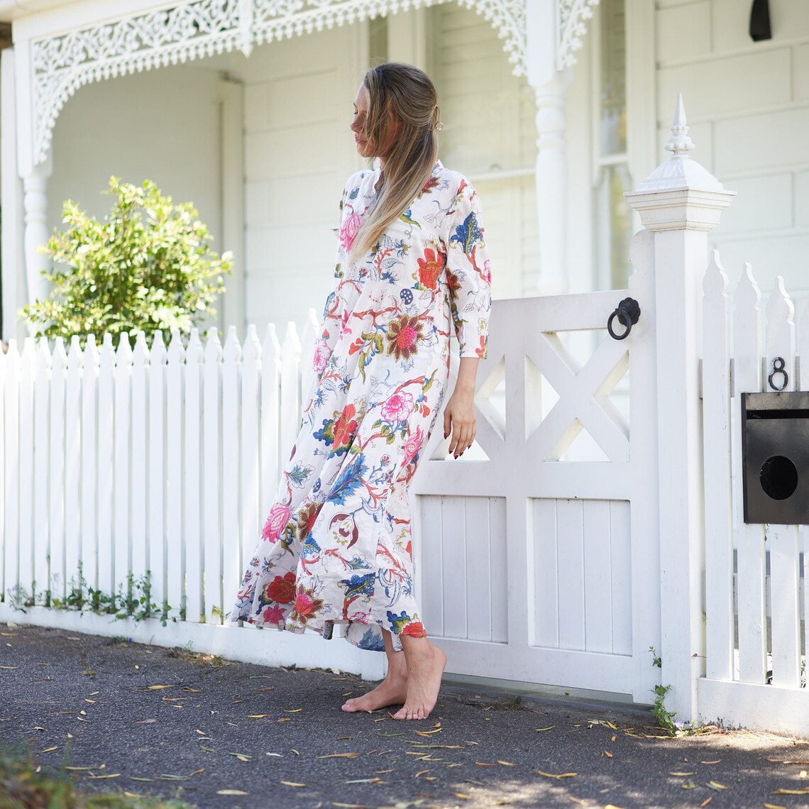 Coastal Charm' 100% Cotton Maxi Dress | Beachy Style