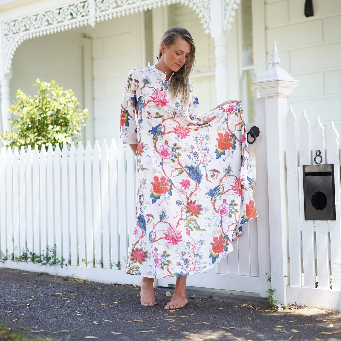 Coastal Charm' 100% Cotton Maxi Dress | Beachy Style