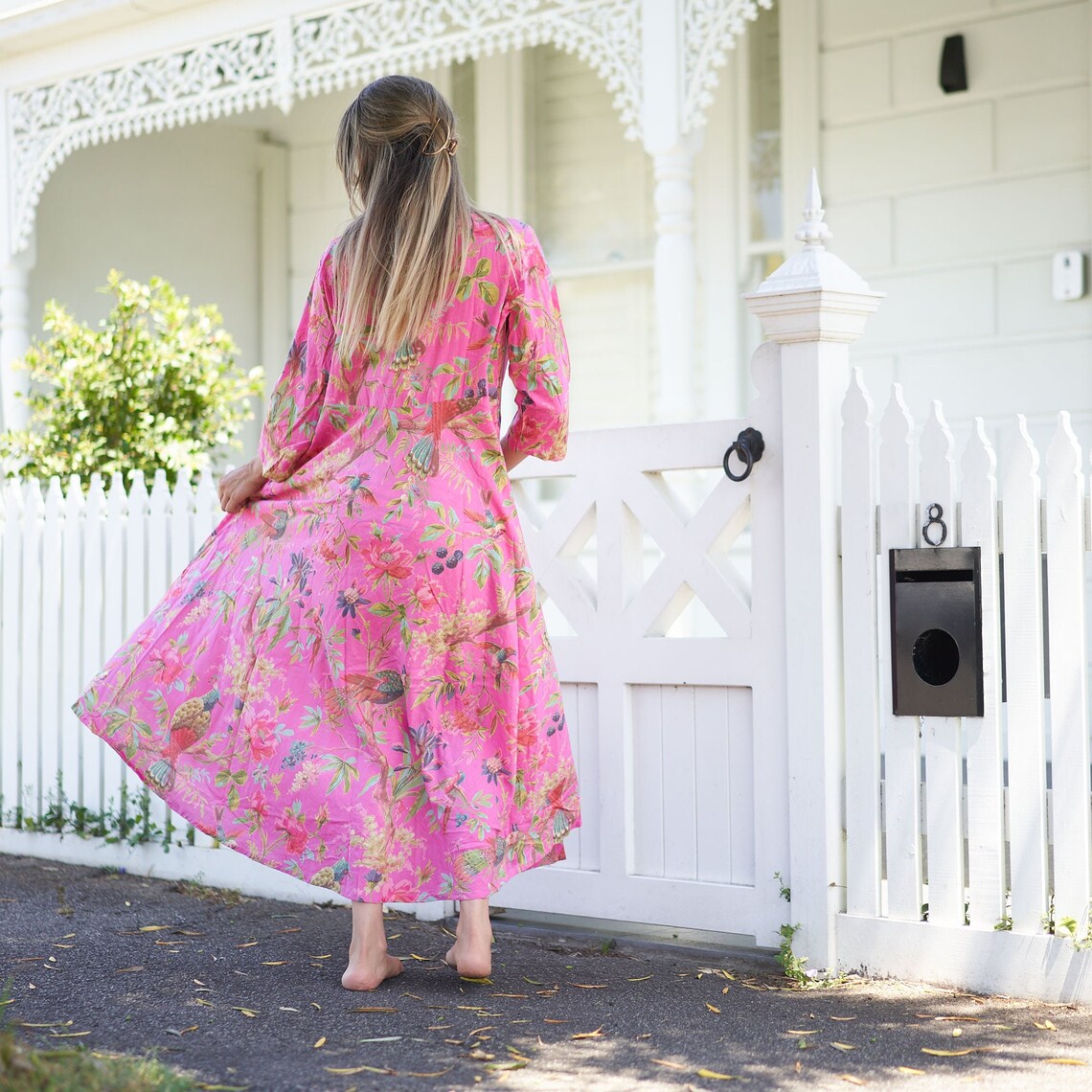 Blossoming Bliss' 100% Cotton Maxi Dress | Floral Boho Look