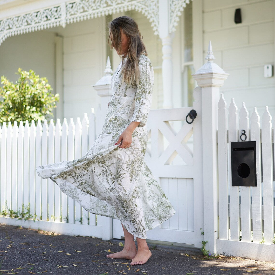 Timeless Tranquility' 100% Cotton Maxi Dress | Relaxed Look