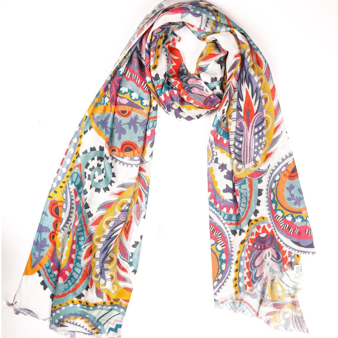 Silk Modal Scarf - White/Blue | Soft & Stylish