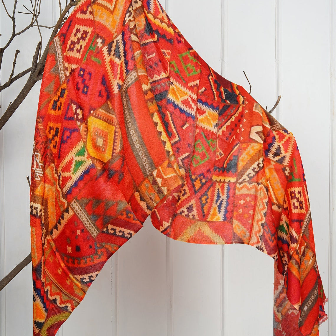 Silk Modal Scarf - Red | Bold & Vibrant