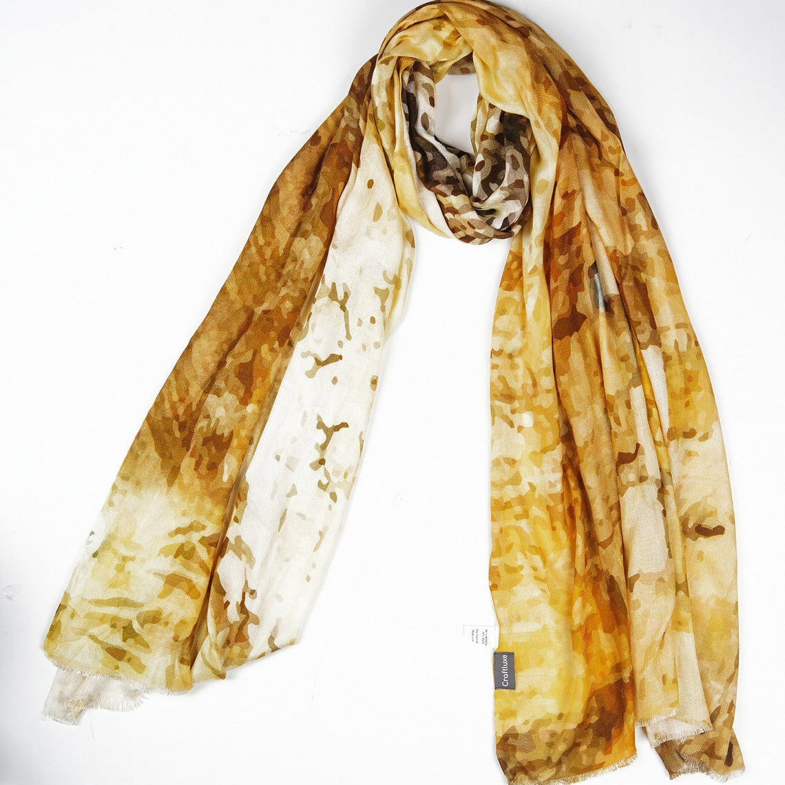 Silk Modal Scarf - Mustard/Cream | Unique Style