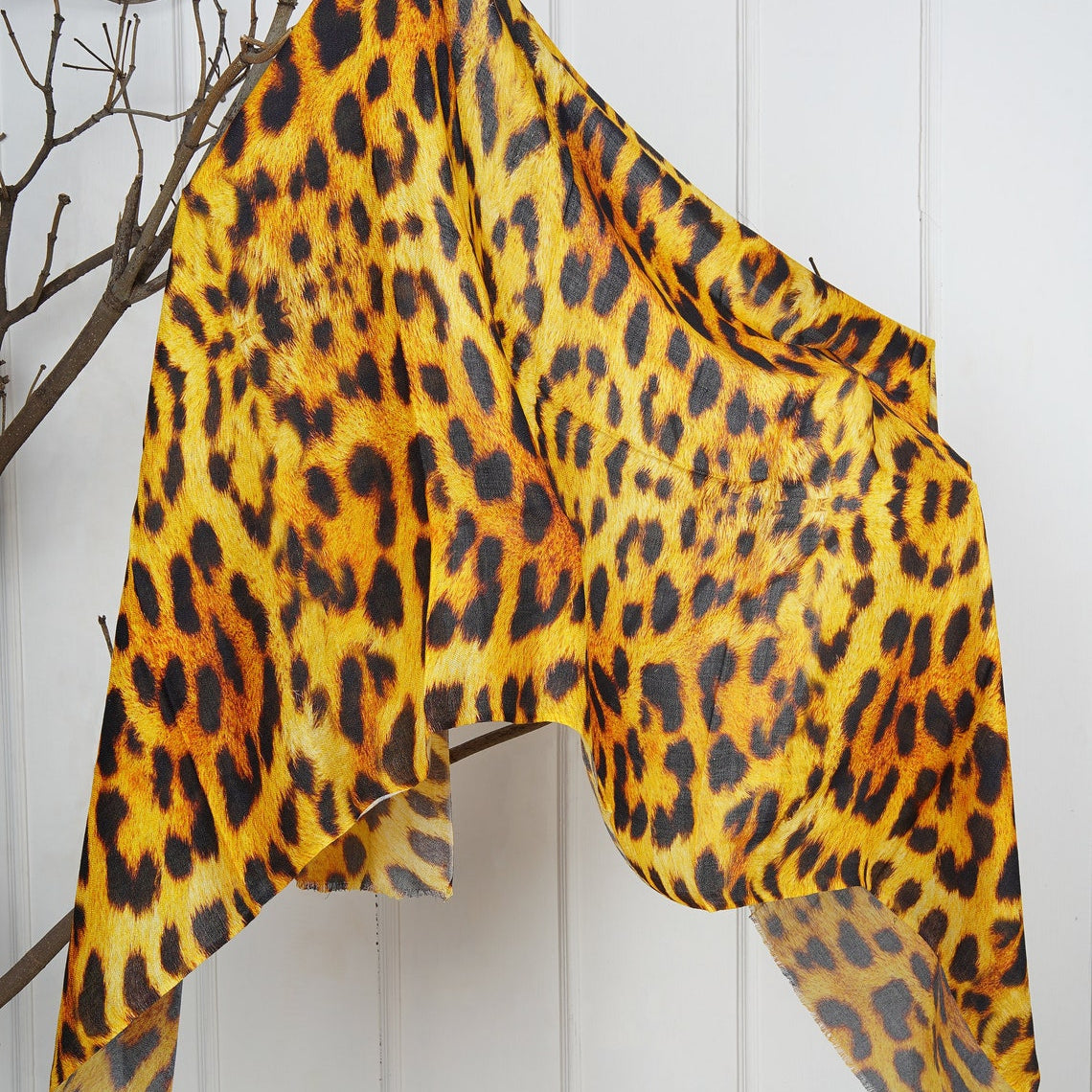 Silk Modal Scarf - Yellow/Black | Trendy Soft Wrap