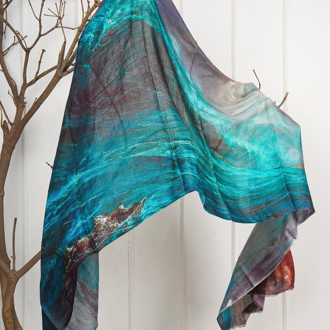 Silk Modal Scarf - Ocean Blue | Elegant Accessory