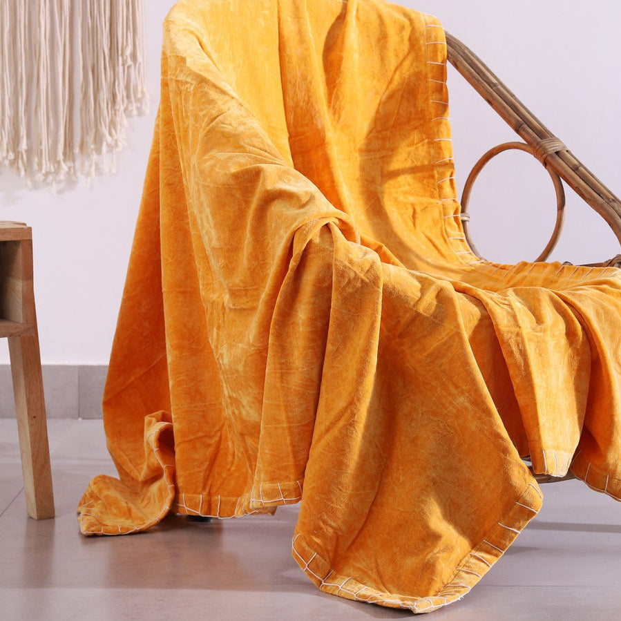 Cotton Throw Blanket - Amber | Linen Connections