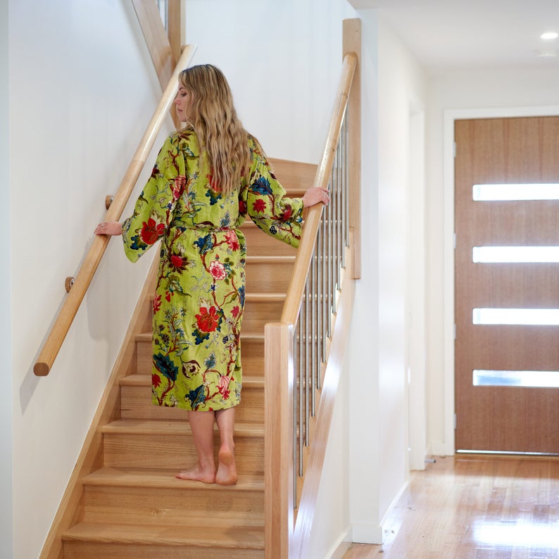 Frida Floral Kimono - 100% Cotton Bathrobe