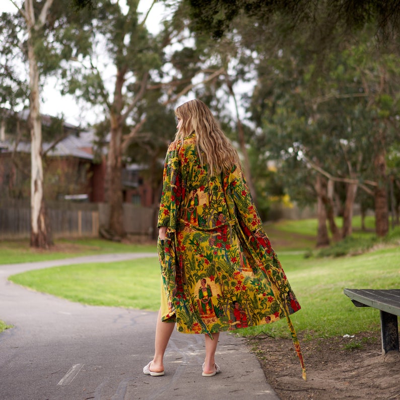 Opulent Oasis - Velvet Kimono Robe