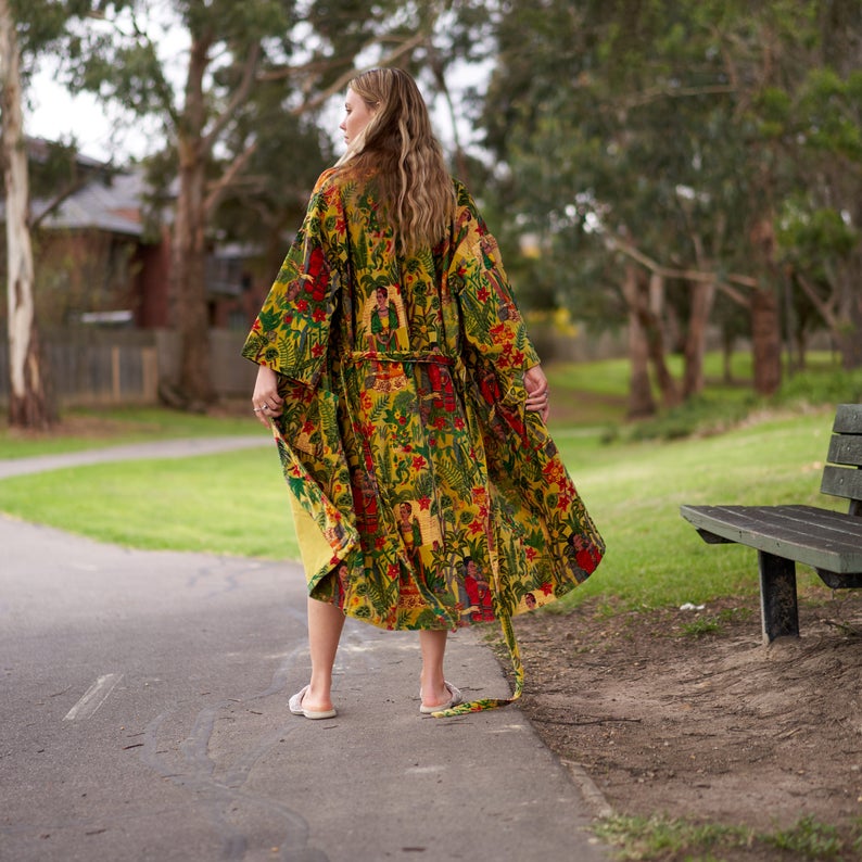 Opulent Oasis - Velvet Kimono Robe