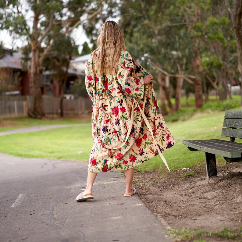 Floral Kimono - 100% Cotton Bathrobe