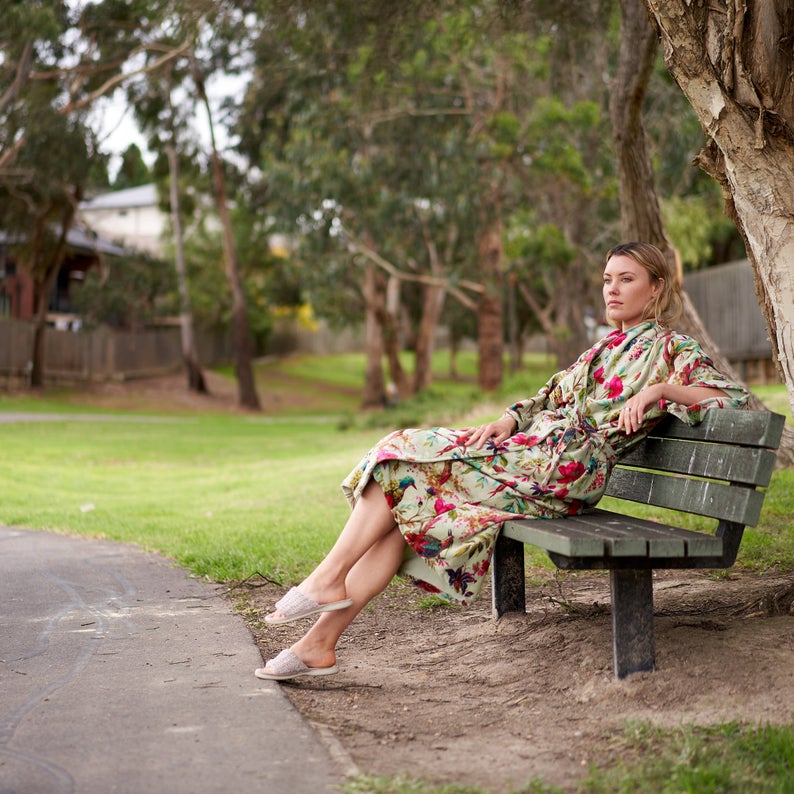 Floral Opulence - Velvet Kimono Robe