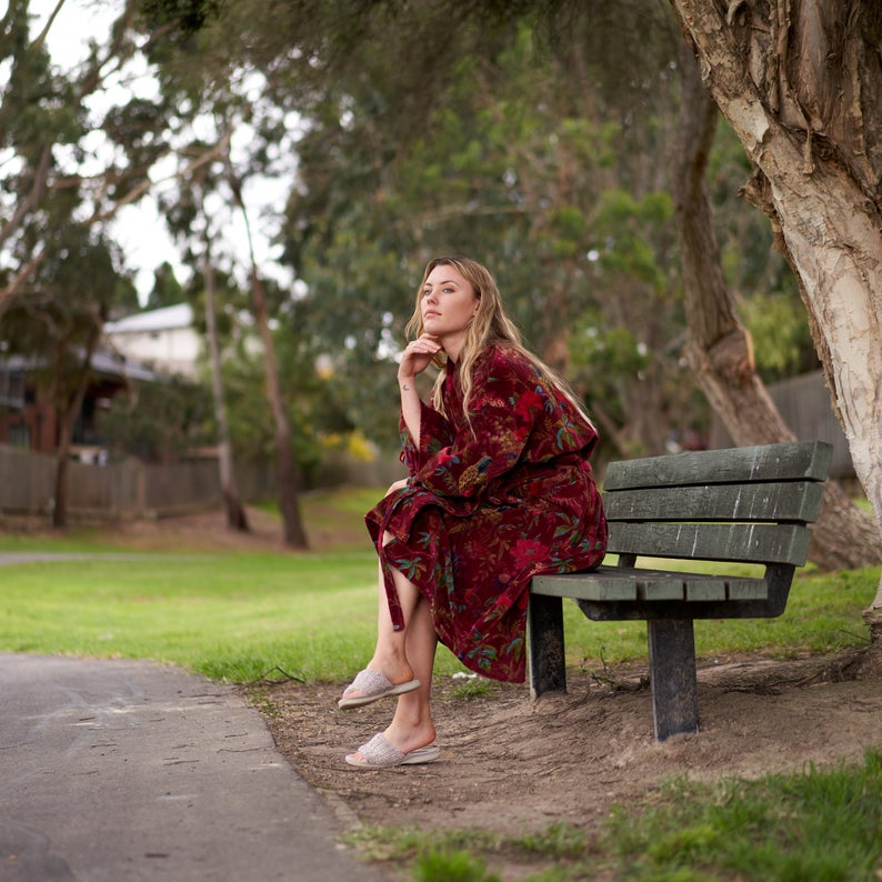 Sophisticated Splendour - Velvet Kimono Robe