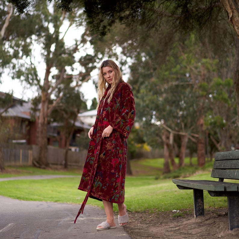 Sophisticated Splendour - Velvet Kimono Robe