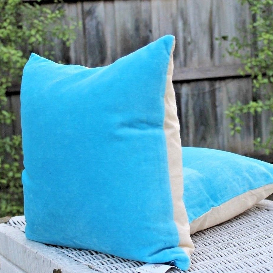 Sea & Sky Cotton Velvet Cushion Cover