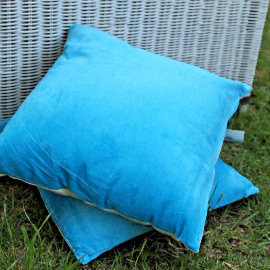 Sea & Sky Cotton Velvet Cushion Cover