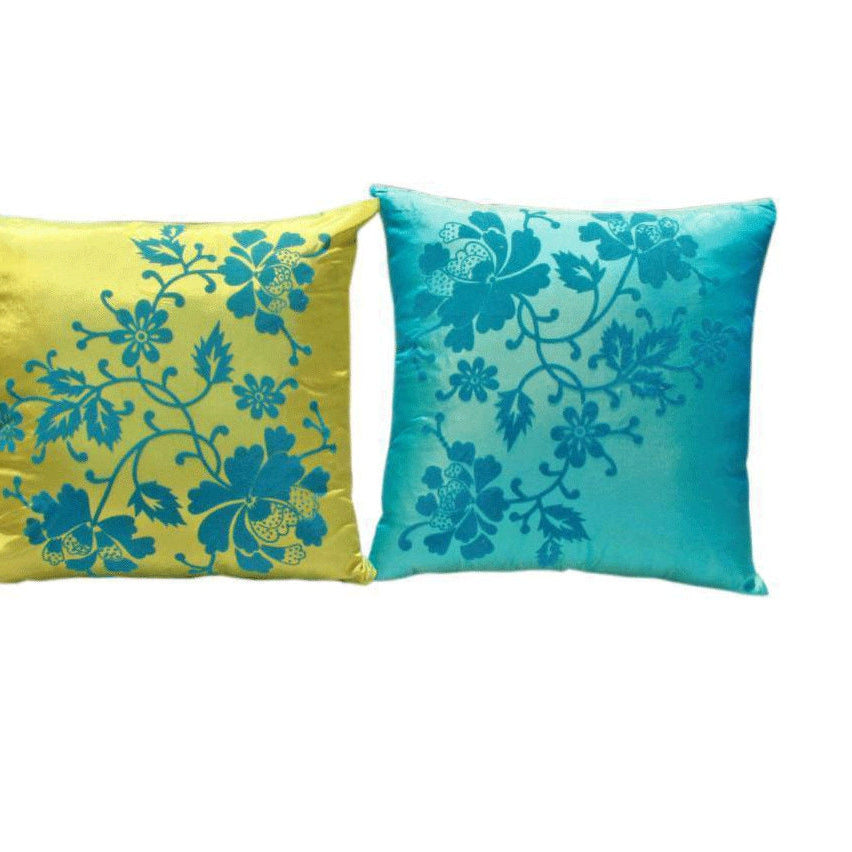 Floral Tranquility Silk Taffeta Cushion Cover