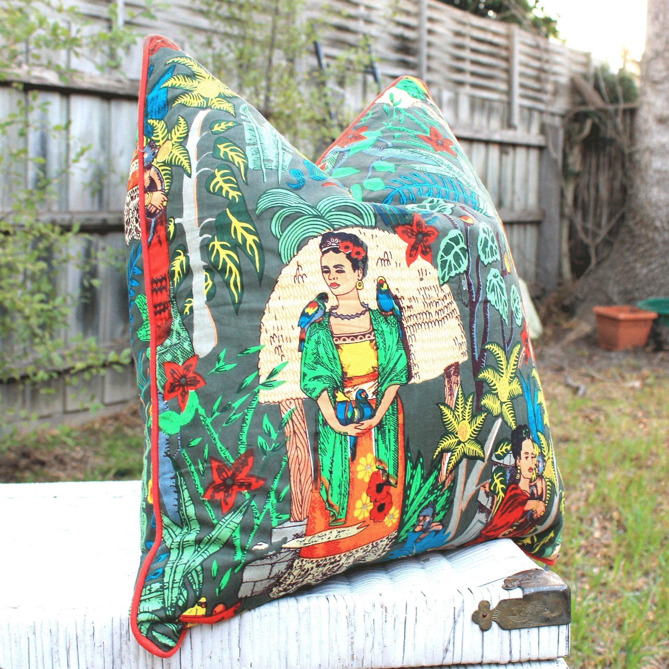 Frida's Extravaganza Cotton Cushion