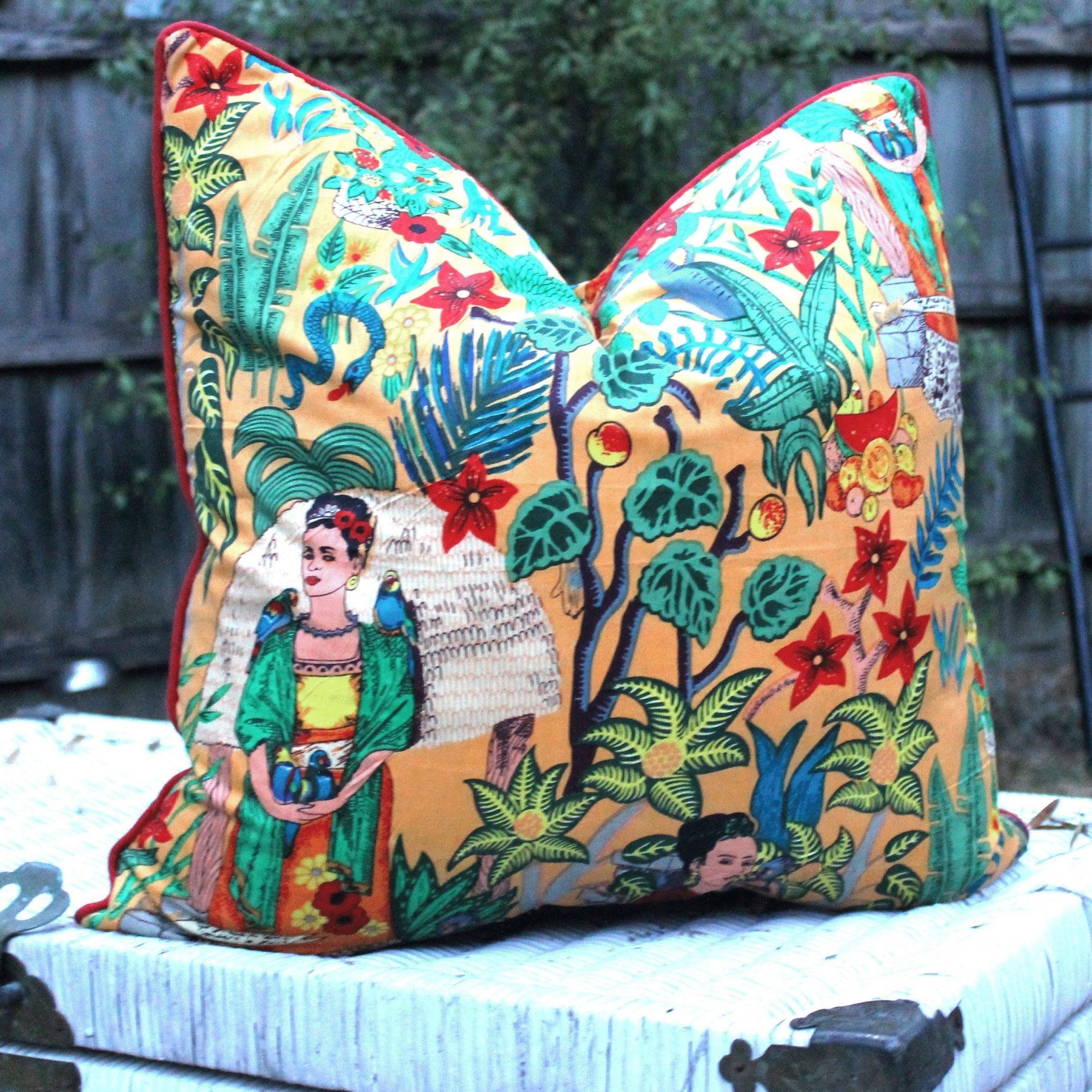 Frida's Surreal Vibrance Cushion Cover