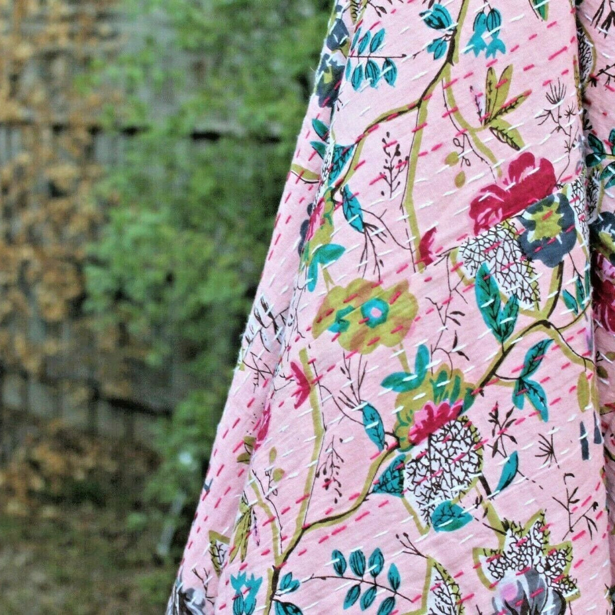 Kantha Quilt - Pink Beauty Design