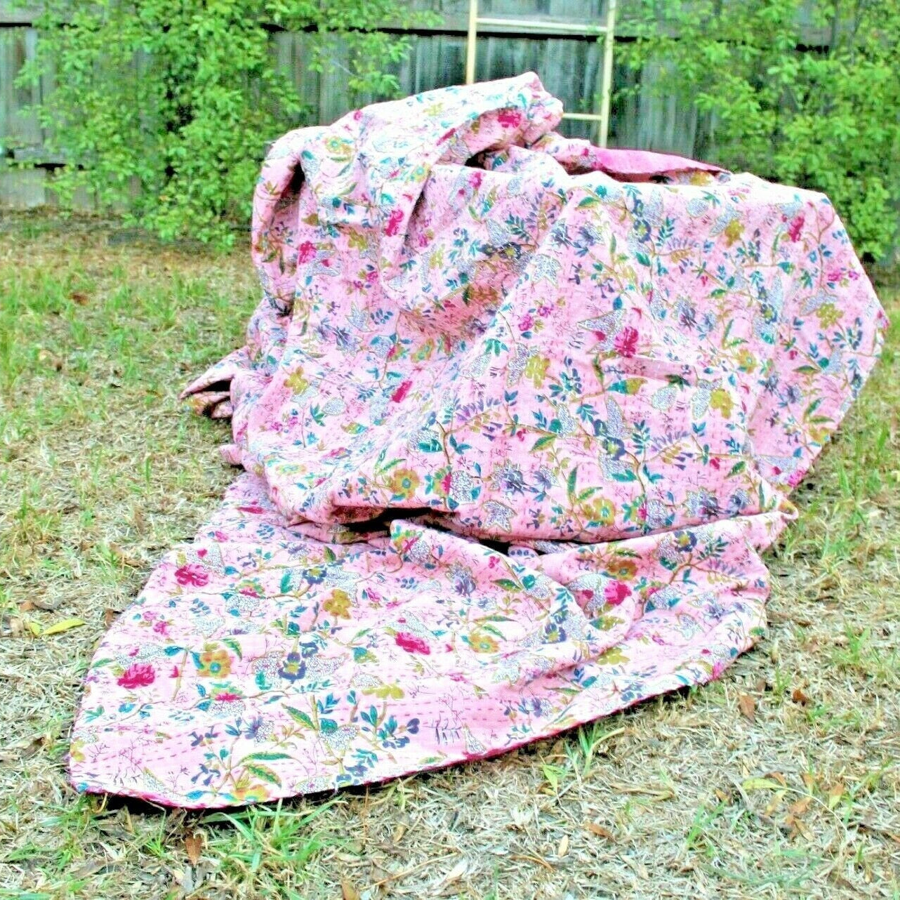 Kantha Quilt - Pink Beauty Design