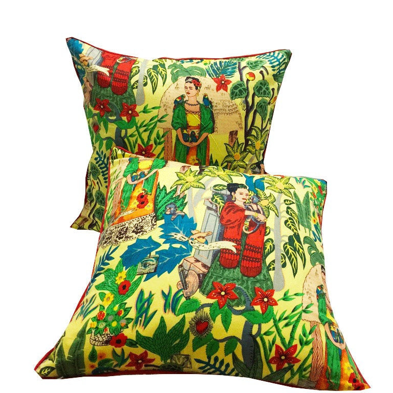 Vibrant Frida Cotton Cushion Cover