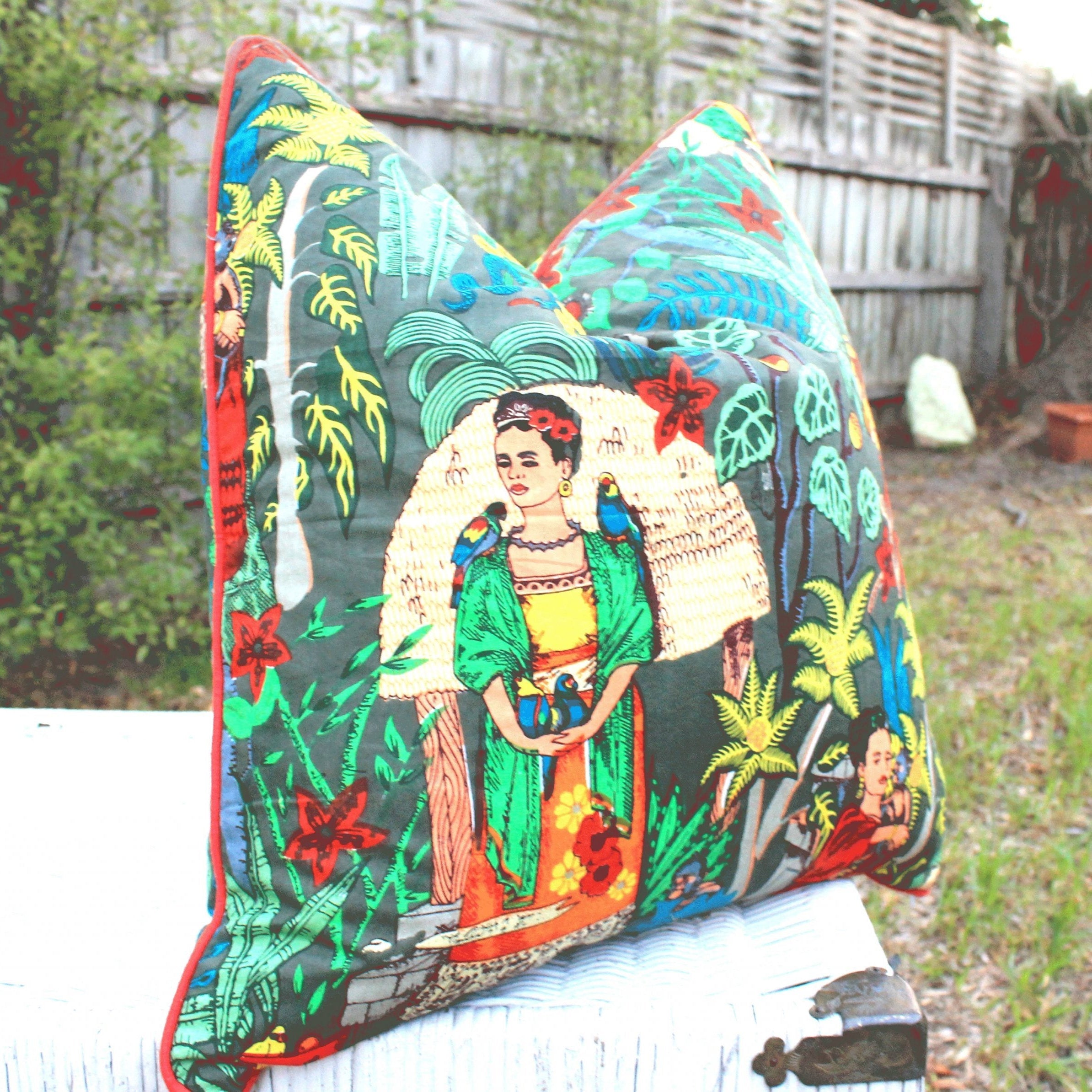 Frida's Extravaganza Cotton Cushion