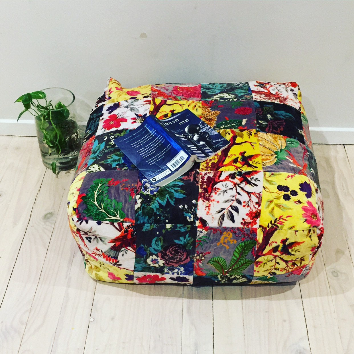 Patchwork Pouffe - Colourful Lagoon