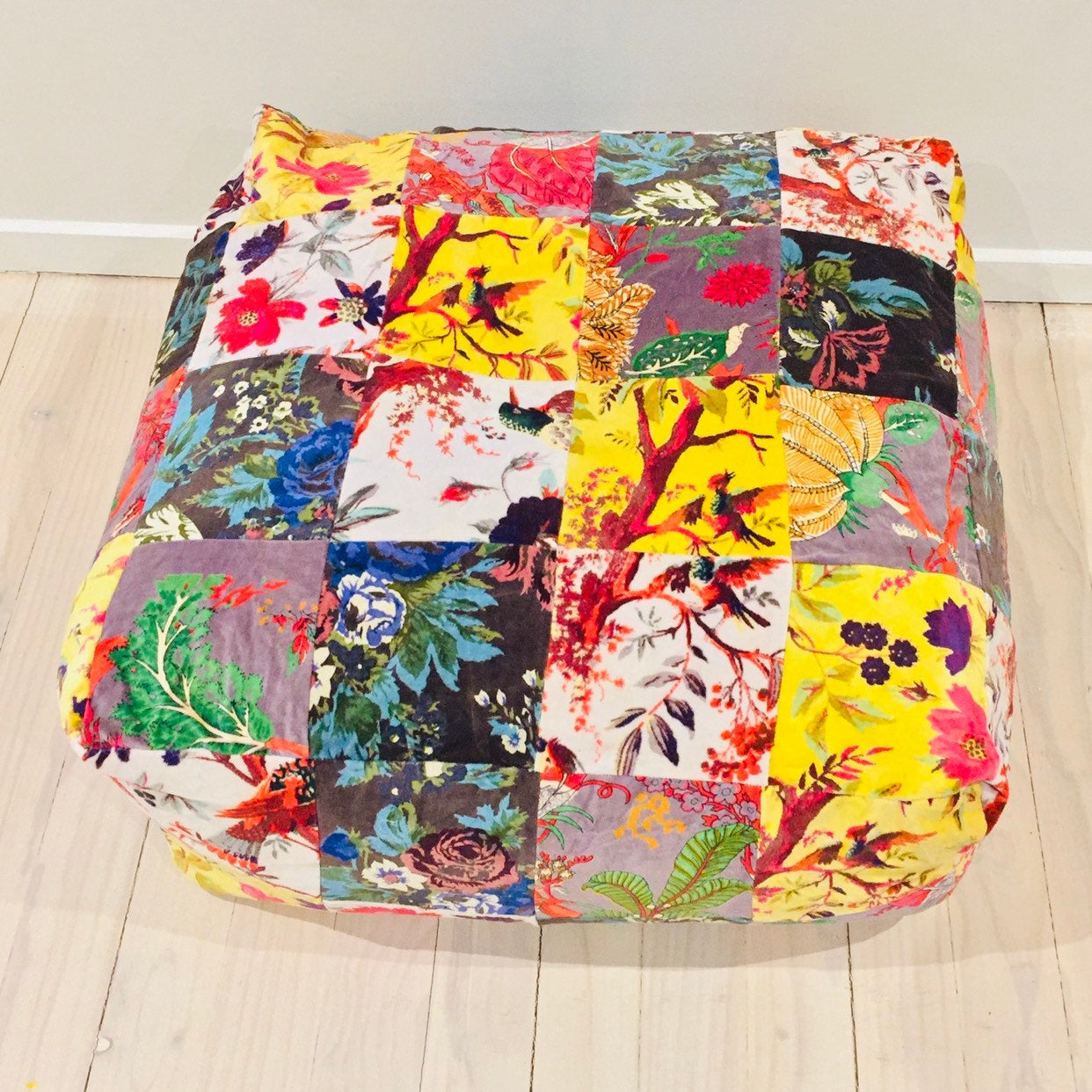 Patchwork Pouffe - Colourful Lagoon