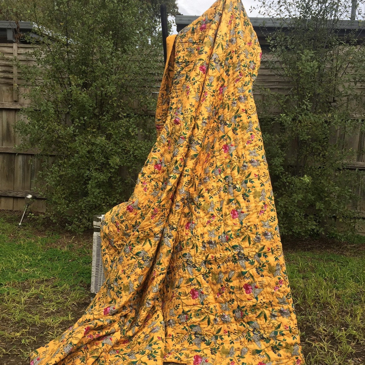 Yellow Haze Kantha Blanket Throw Duvet Set