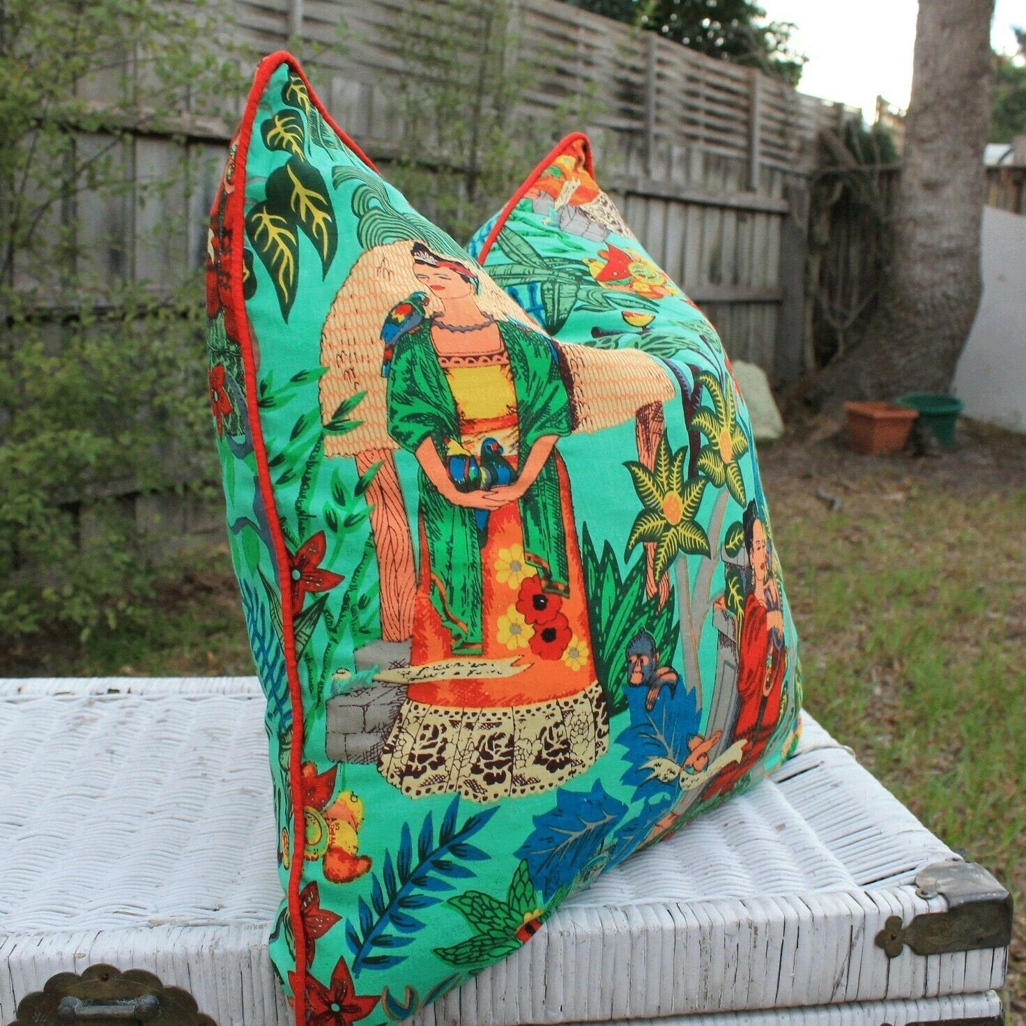 Frida's Jungle Oasis Cotton Cushion