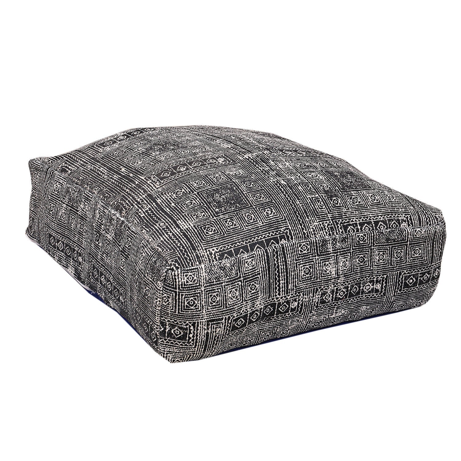 Stunning Black Moroccan Ottoman Cushion Cover