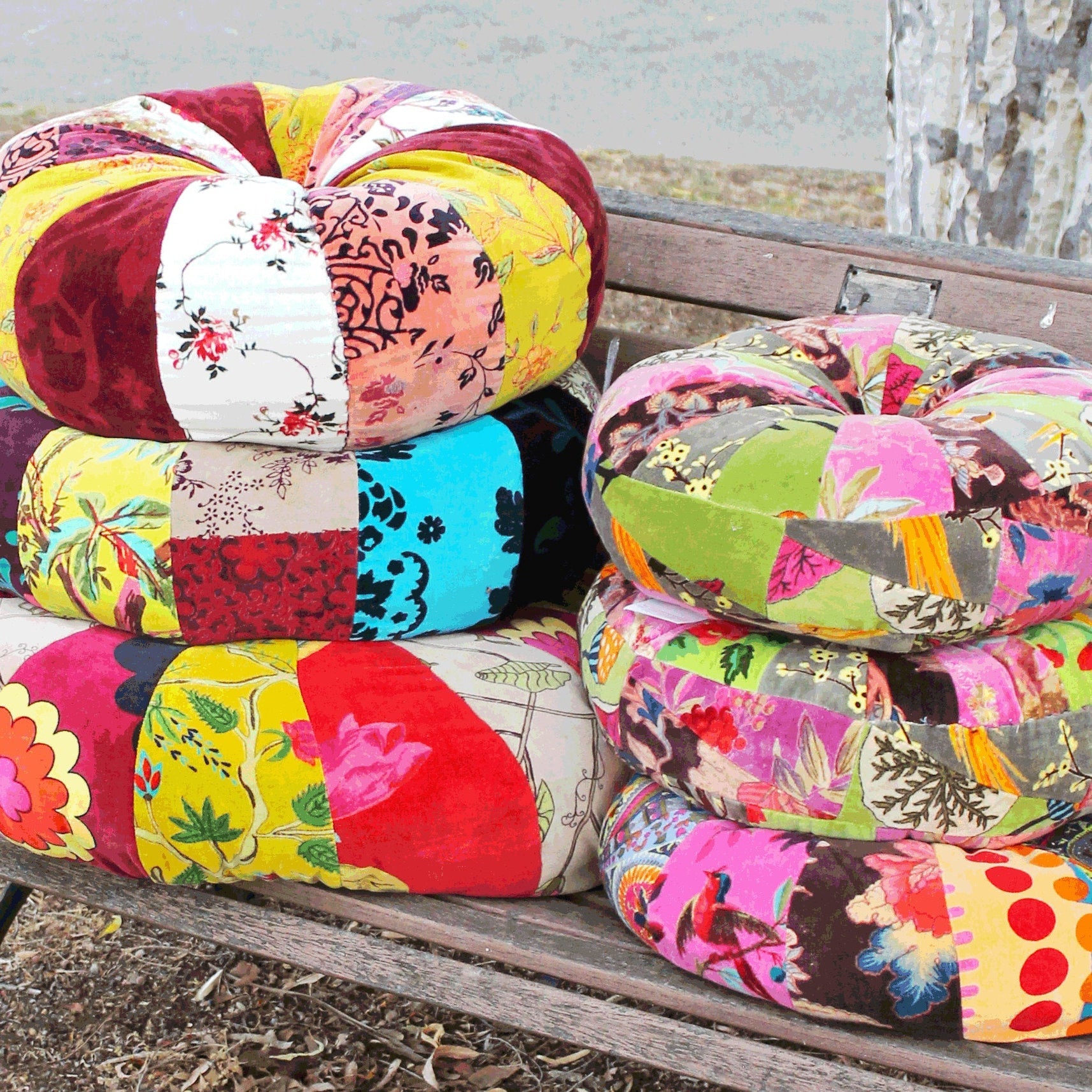 Rustic Charm Velvet Patchwork Cushion