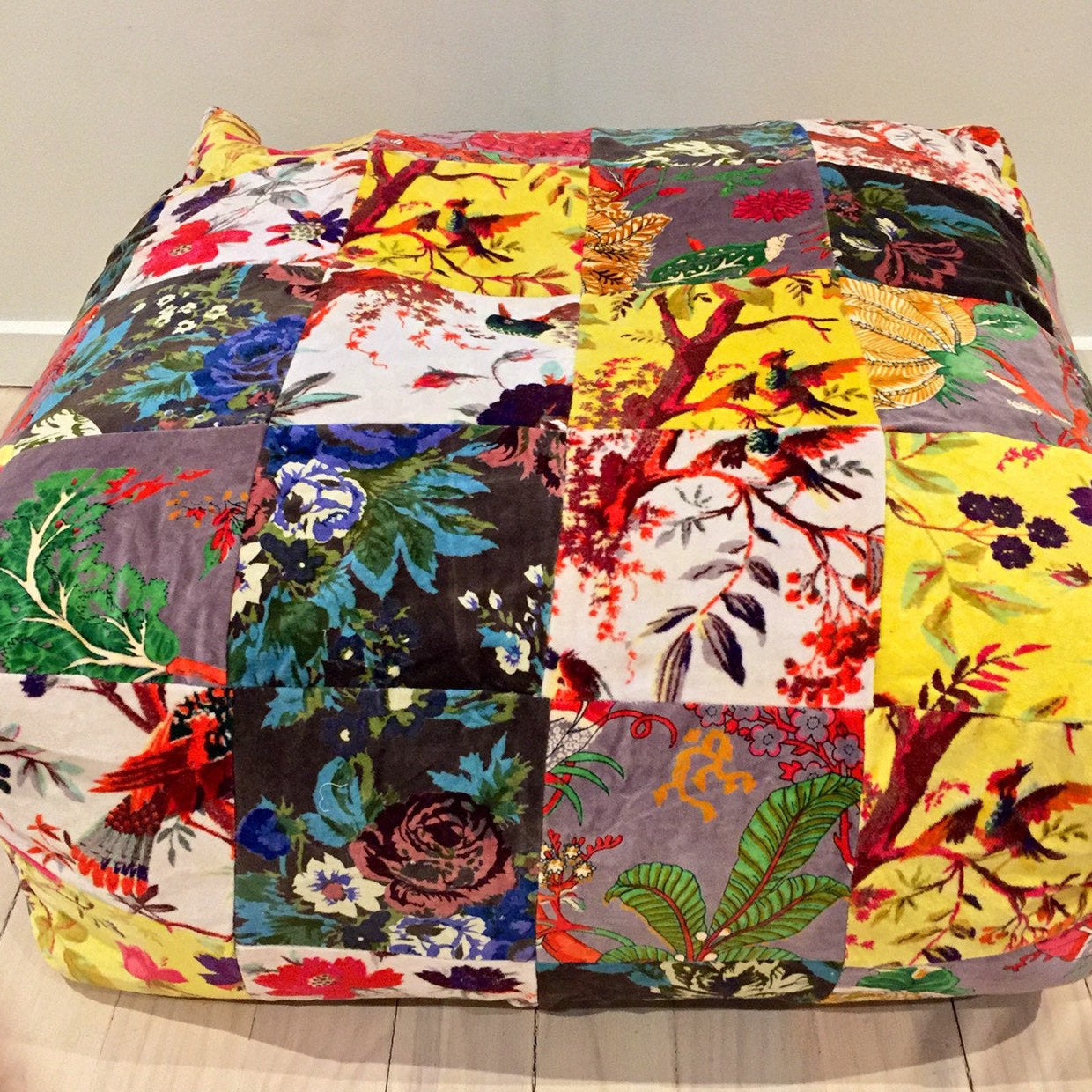 Patchwork Pouffe - Colourful Lagoon