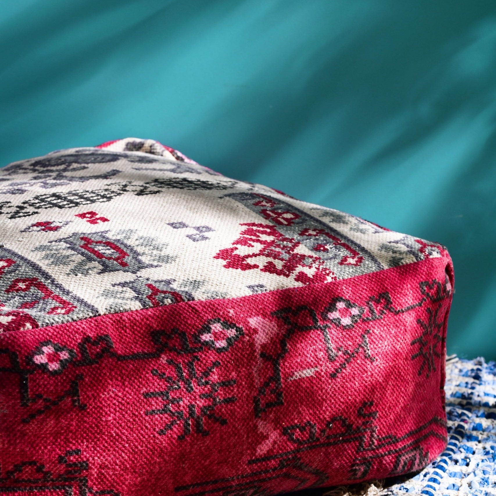 Mystical Moroccan Pouf Footstool Cushion Cover