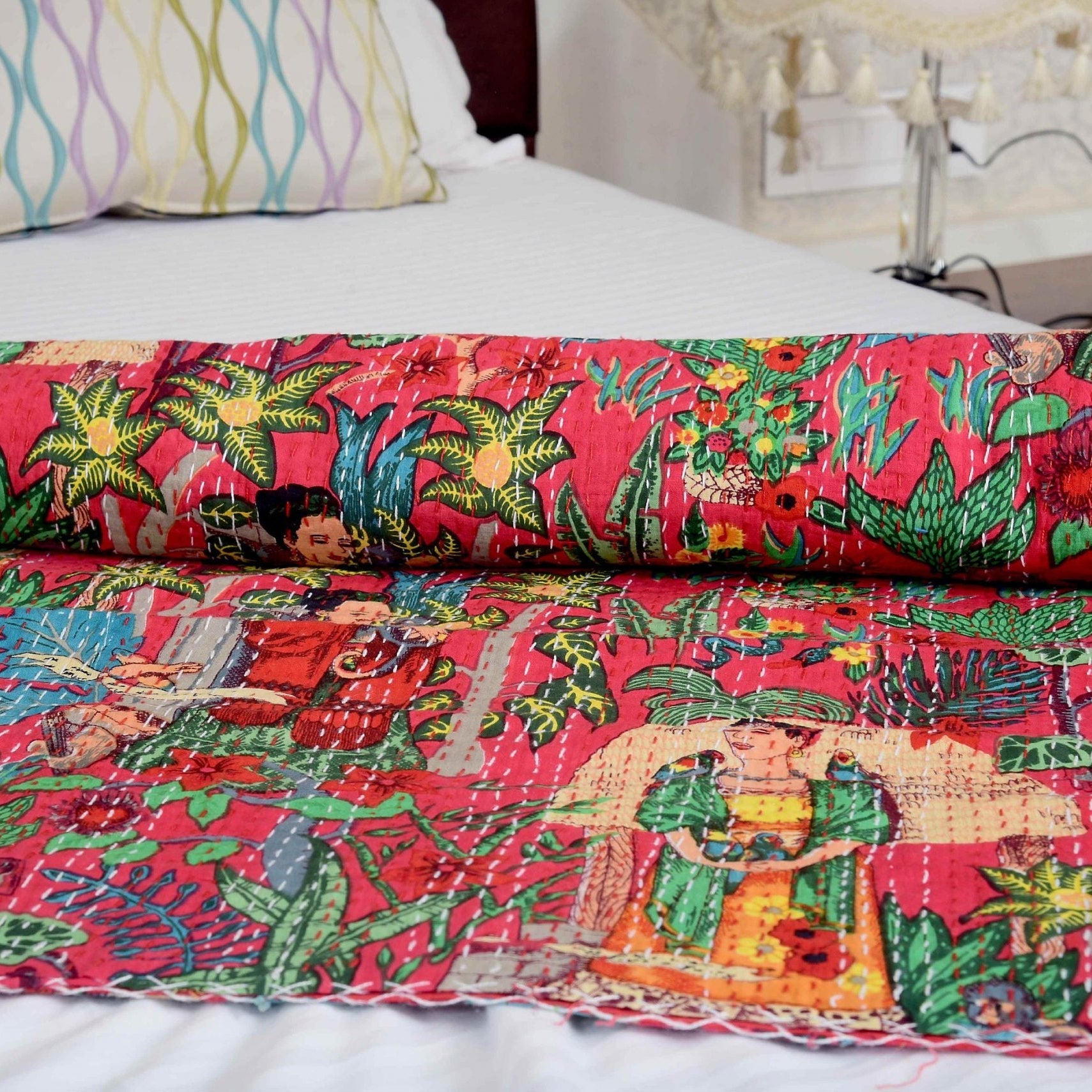 Kantha Quilt - Frida Red