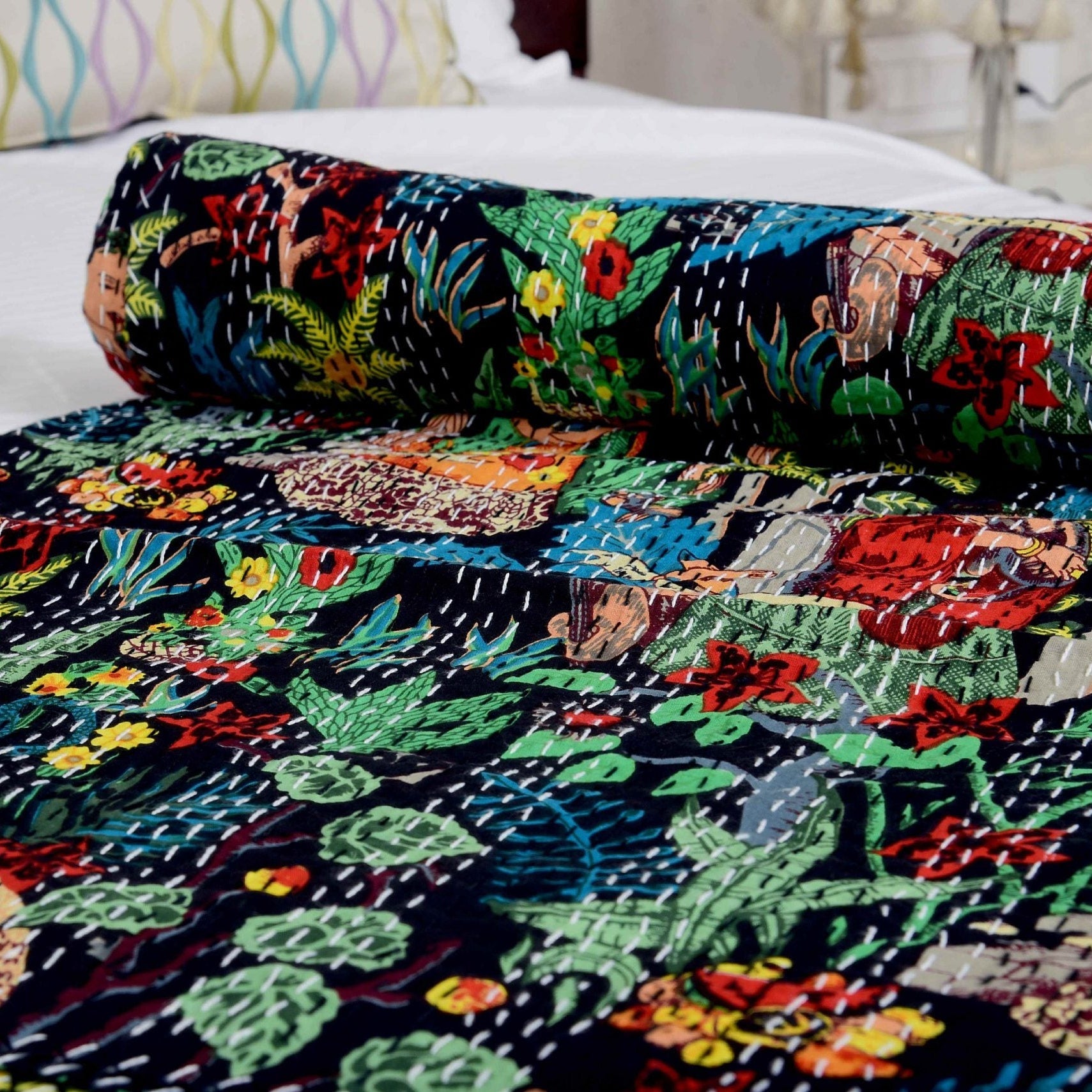 Kantha Quilt - Frida Black Design