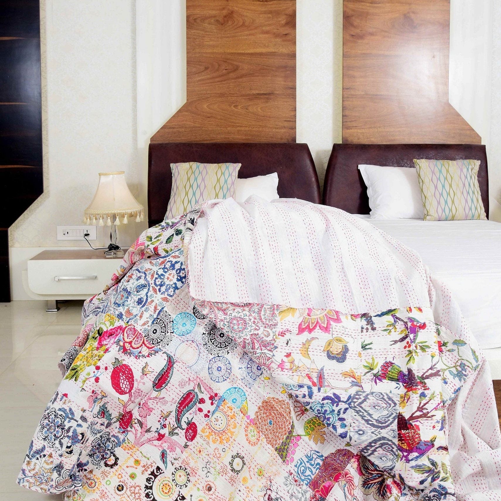 Kantha Quilt - Serenity Colours