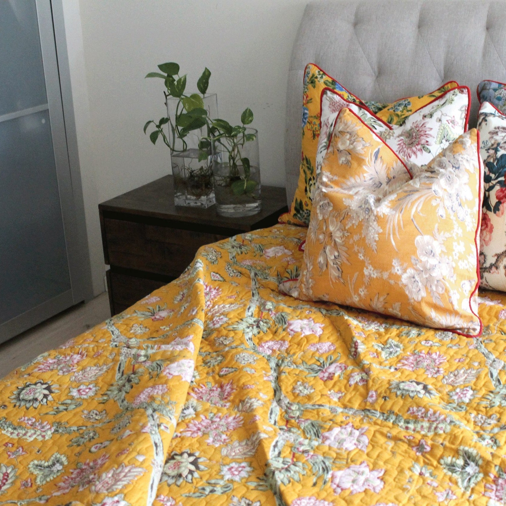 Boho Floral Reversible Quilt - Sunflower