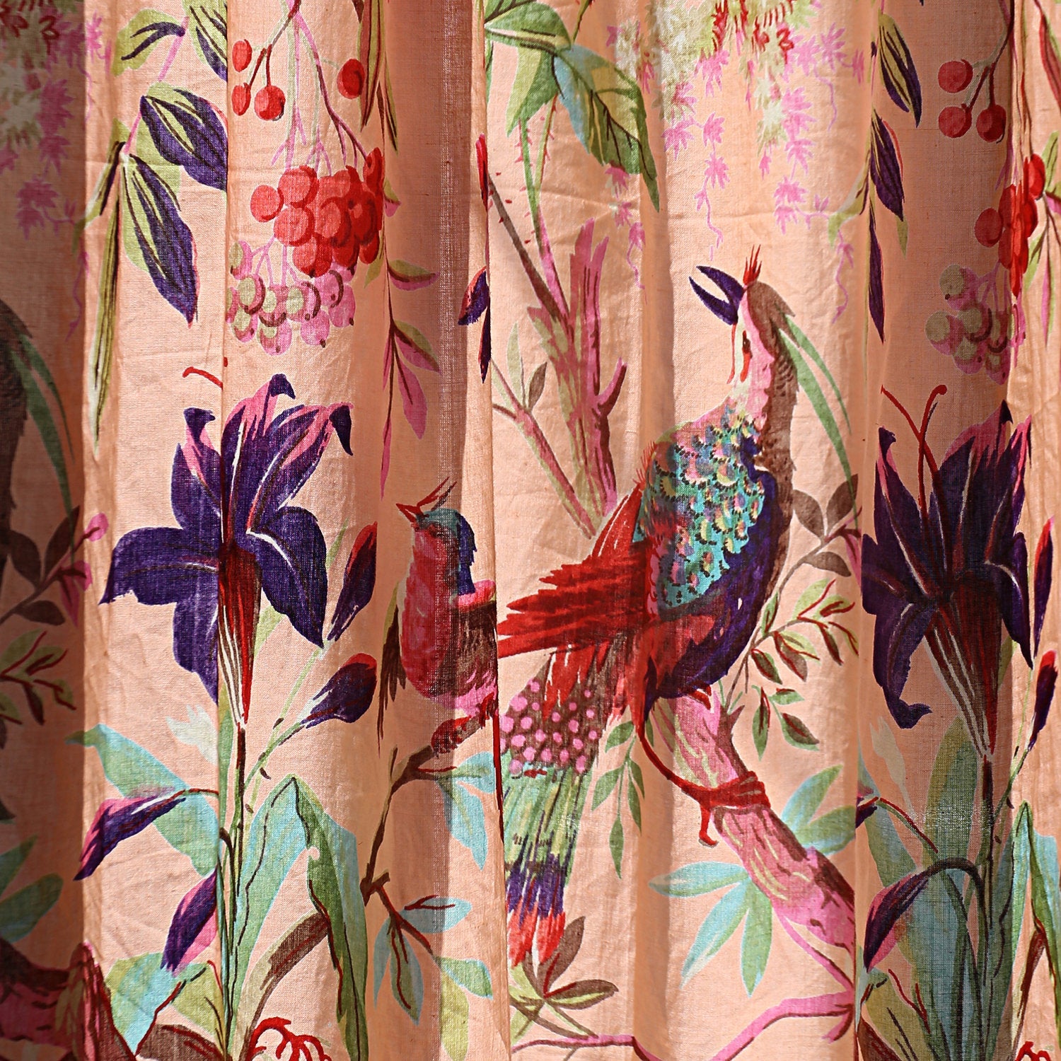 Floral Aviary Boho Curtains