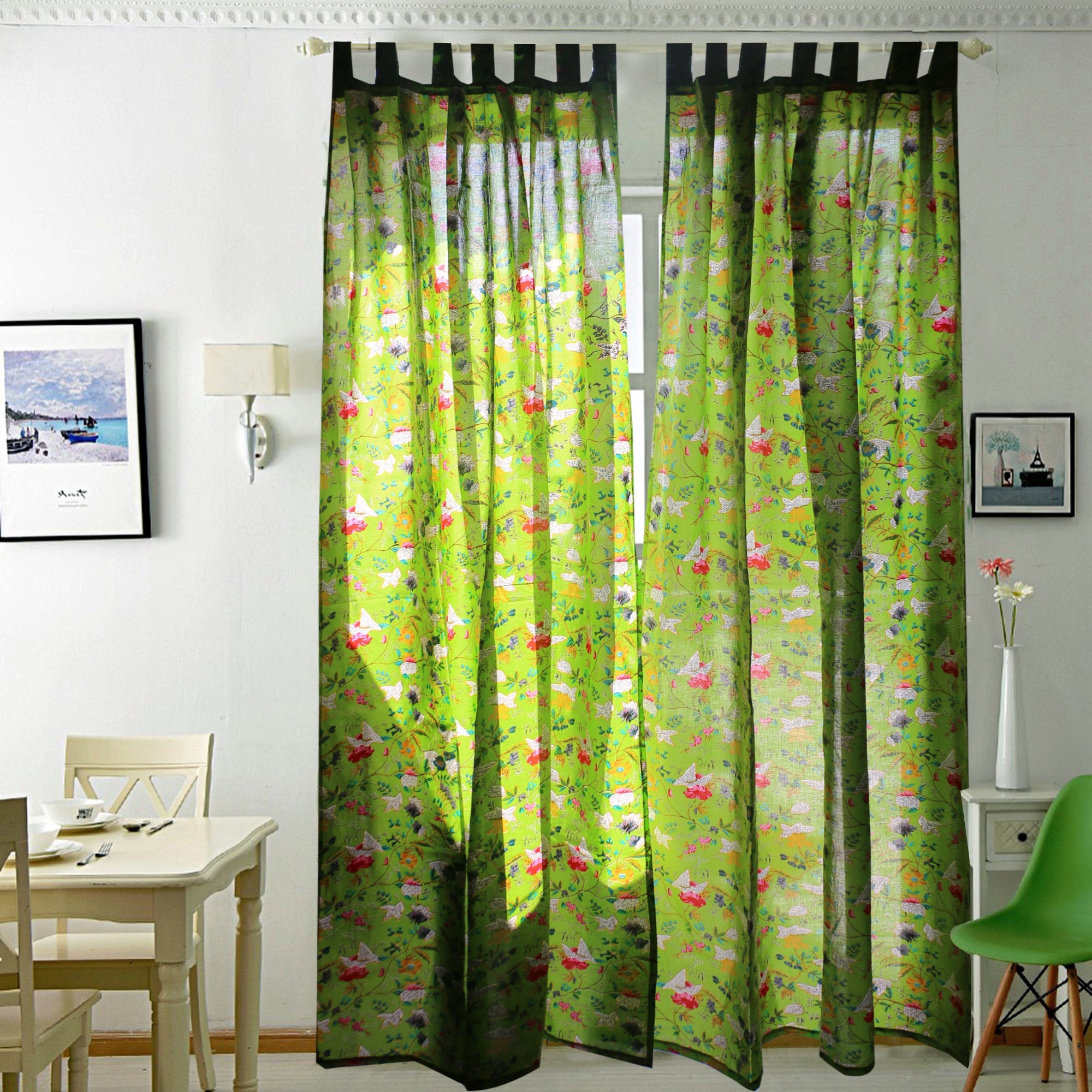 Enchanted Garden Cotton Boho Curtains