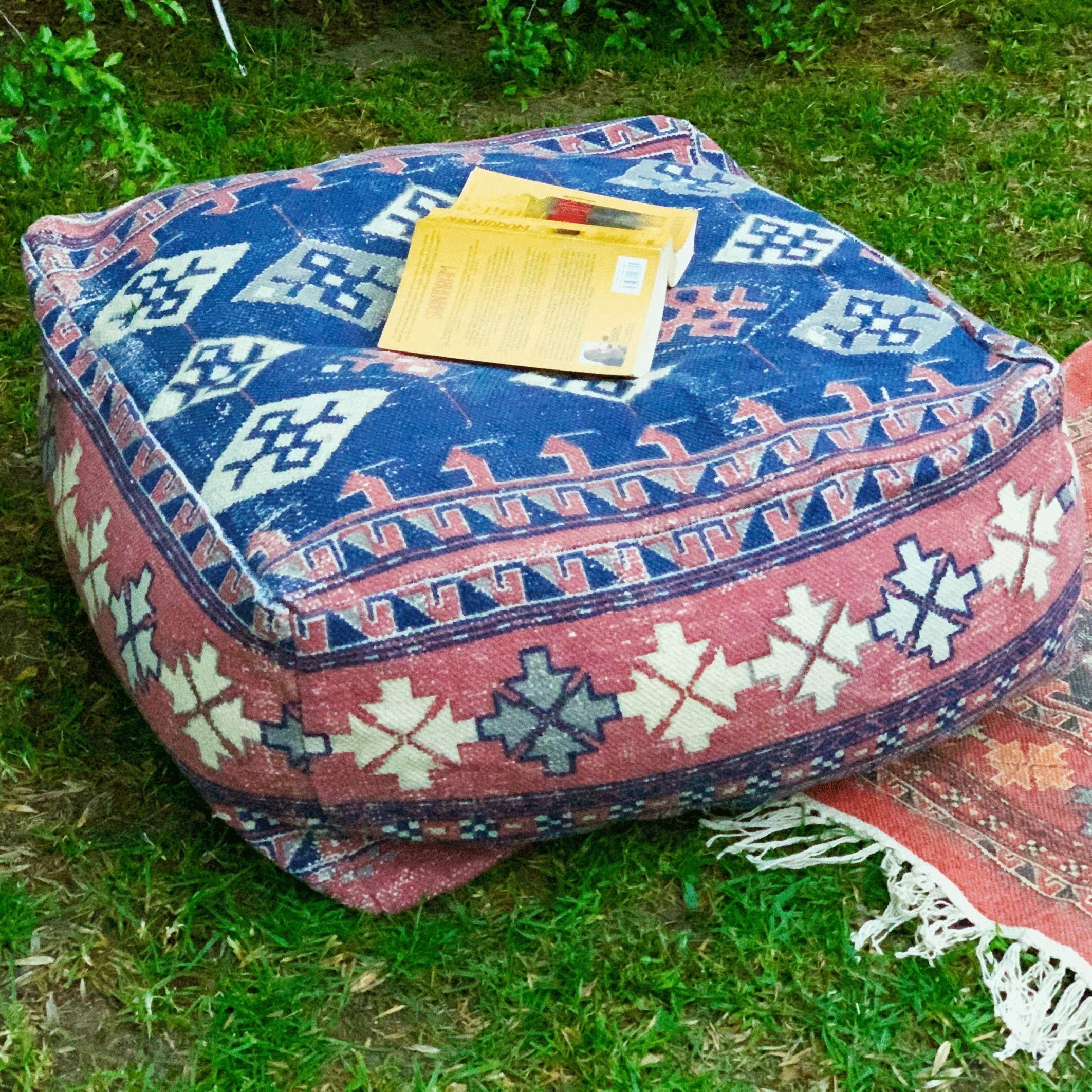 Moroccan Ottoman - Azure Footstool